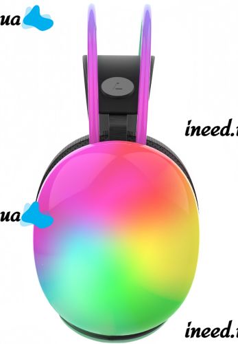 Накладные беспроводные наушники Bluetooth Welike WK-30 с RGB подсветкой Полноразмерные блютуз стереонаушники с портом AUX для компьютера и ноутбука