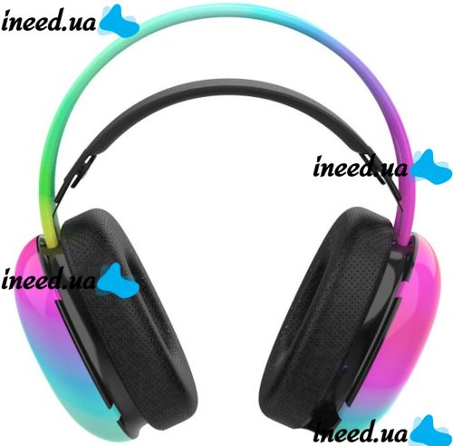 Накладные беспроводные наушники Bluetooth Welike WK-30 с RGB подсветкой Полноразмерные блютуз стереонаушники с портом AUX для компьютера и ноутбука