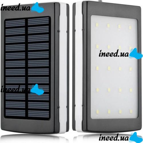 Портативное зарядное Power Bank Solar 50000 mAh c Led фонариком УМБ Metal Черный на солнечной батарее Павербанк, внешний аккумулятор, PowerBank 