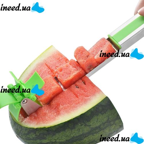 Нож слайсер для нарезки арбуза и дыни Sunroz Watermelon Slicer, Кухонное приспособление для резки кубиками фруктов в форме мельницы, Арбузорезка