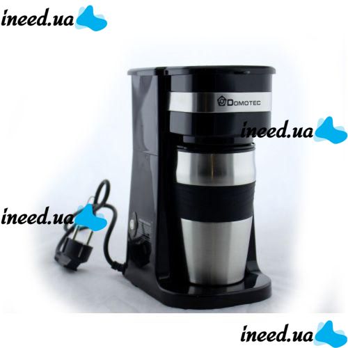 DOMOTEC MS-0709 drip coffee maker with metal mug