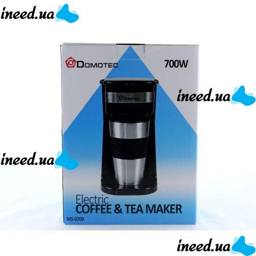 DOMOTEC MS-0709 drip coffee maker with metal mug