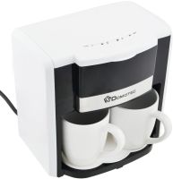 Drip coffee maker for two cups Domotec MS-0706 with 2 ceramic cups, home electric coffee machine for tea and coffee 0.3 L 500W White