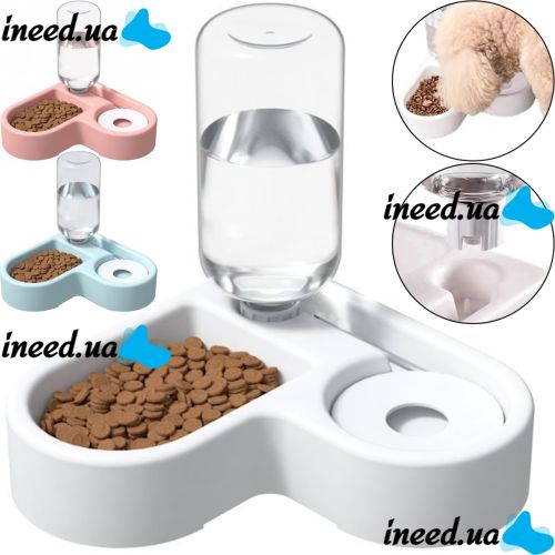 Автоматическая кормушка для собак и кошек Automatic Pet Feeder Bowl LY-622 с автоматической поилкой для животных, миска поилка 2в1 для корма и воды