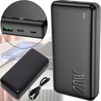 Внешний аккумулятор с быстрой зарядкой Power Bank Hoco J87A 20000mAh PD20W+QC3.0(22.5W), Портативная батарея повербанк Хоко с выходом Type-C Черный