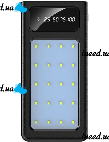 Портативное зарядное устройство Power Bank Z-05 50000 mah c набором 4 кабелей, Внешний аккумулятор зарядка с фонариком Type-C MicroUSB Lightning