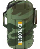 Электроимпульсная дуговая выдвижная зажигалка Explorer F13 две дуги от USB, Аккумуляторная электрозажигалка с защитой от ветра и пламенной дугой