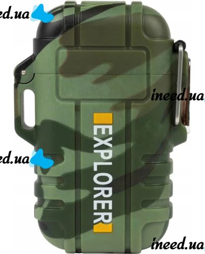 Электроимпульсная дуговая выдвижная зажигалка Explorer F13 две дуги от USB, Аккумуляторная электрозажигалка с защитой от ветра и пламенной дугой