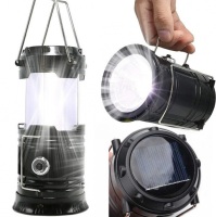 Camping Flashlight with Solar Charging for Phone USB SH-5800T 6led Camping Lamp with Solar Battery, Rechargeable Flashlight G-85