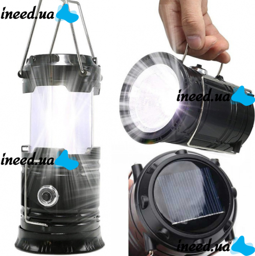 Camping Flashlight with Solar Charging for Phone USB SH-5800T 6led Camping Lamp with Solar Battery, Rechargeable Flashlight G-85