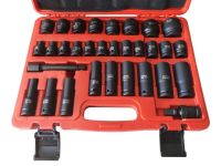 Набор торцевых шестигранных головок Piece Tool Set 1/2" 31шт в кейсе, Ударные головки 8-32mm с удлинителем и угловой насадкой 31 предмет в чемодане