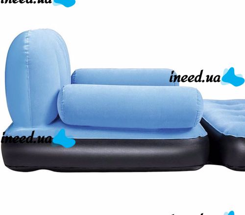 Inflatable single transformer chair Bestway 67277 up to 160kg with reclining back and armrest, single sofa bed 191x97x64 cm for relaxation