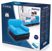 Inflatable single transformer chair Bestway 67277 up to 160kg with reclining back and armrest, single sofa bed 191x97x64 cm for relaxation