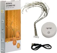 Декоративне дерево бонсай світильник Bonsai led tree light 108 LED теплий білий, Настільний нічник у вигляді дерева роса Niki 50 см від USB і батарейок