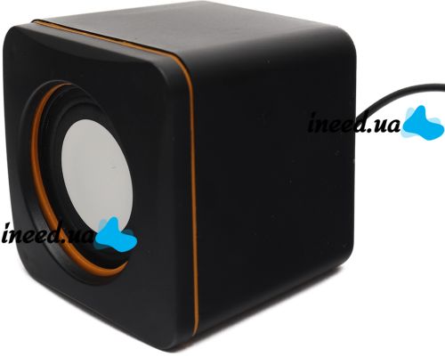 Мини USB колонки для ПК компьютера, ноутбука D-02A проводная компьютерная акустическая система 6.8Х6.8 см, маленькая музыкальная акустика 3.5 мм 5W