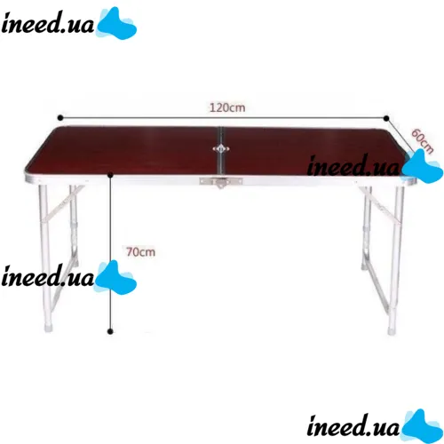 Aluminum Folding Picnic Table with Set with 4 Chairs Premier PR-FX8812 Brown Camping Folding Table Suitcase Folding Table