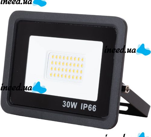 Светодиодный уличный прожектор 30W LED Flood Light Series 2 UKC FL-30 с монтажным креплением на кронштейн, Дневной Лед фонарь 30 Вт IP66 для улицы от сети