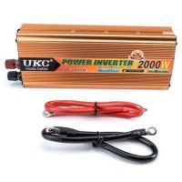 Автомобильный инвертор UKC 24V-220V 2000W авто преобразователь напряжения тока от прикуривателя и аккумулятора, зарядное с защитой от перегрева 2000Вт
