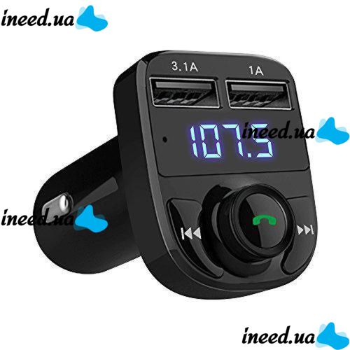Автомобильный FM трансмиттер передатчик Bluetooth MP3 CAR MOD X8 BT, Авто ФМ модулятор в машину с зарядкой 3.1 A, Автомобильное зарядное устройство
