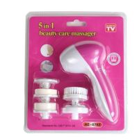 Электрический женский массажер для лица 5 в 1 Multifunction Face Cleaner AE-8782C 5 насадок, Массажная щетка со сменными насадками на батарейках
