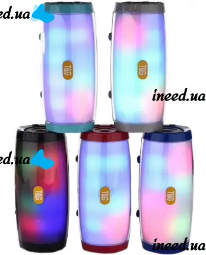 Беспроводная Bluetooth колонка T&G TG165C с RGB LED подсветкой и функцией Power Bank, Аккумуляторная блютуз акустика SPS UBL USB AUX для Android IOS