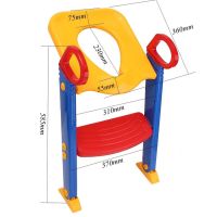Children Toilet Trainer folding toilet seat with step and handles, Children Toilet Potty with handrails on toilet seat for children