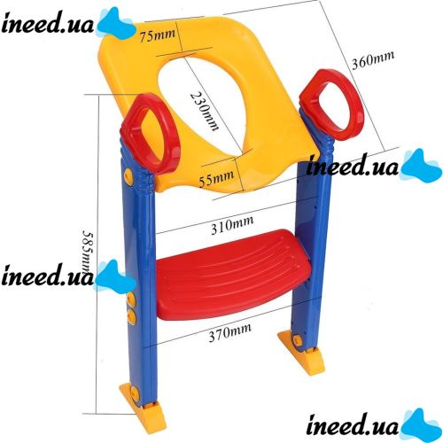 Children Toilet Trainer folding toilet seat with step and handles, Children Toilet Potty with handrails on toilet seat for children