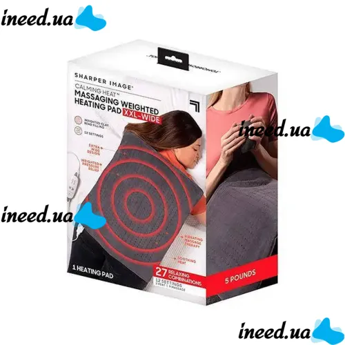 Успокаивающая массажная нагревательная грелка накидка Massaging Weighted Heating Pad для всего тела Тепловая флисовая электрогрелка плед с подогревом