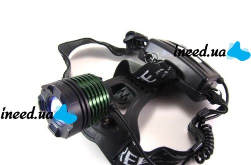 POLICE BL-2188B T6 50000W Headlamp with Zoom LED Waterproof Flashlight with Head Mount Battery Black