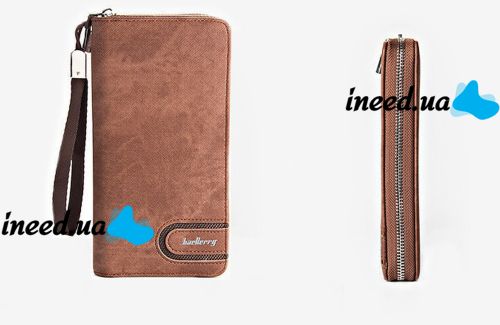 Мужской кошелек клатч портмоне барсетка Baellerry Denim S1514 Coffee Кофе