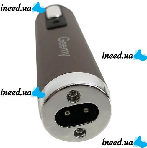 Беспроводной триммер 2 в 1 Gemei GM-3112 3W для стрижки волос в носу и ушах, аккумуляторная окантовочная машинка для бритья с насадками Коричневый
