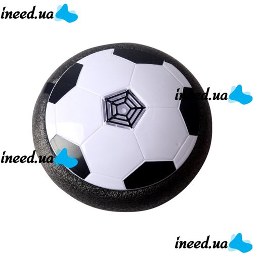 Электрический летающий мяч Hoverball, Детский аэромяч воздушный ховербол с LED подсветкой и музыкой для игры в футбол на батарейках Черно Белый