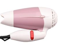 Folding travel hair Dryer PRO BaByliss Coco 1000w for styling and drying hair with a collapsible handle, a concentrator nozzle and a thermostat Pink