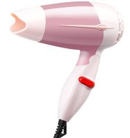 Folding travel hair Dryer PRO BaByliss Coco 1000w for styling and drying hair with a collapsible handle, a concentrator nozzle and a thermostat Pink