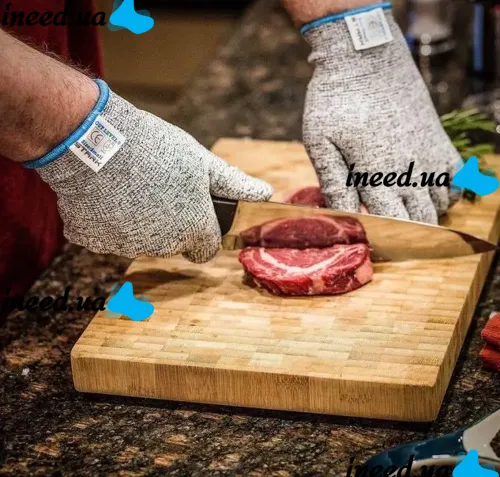 Захисні рукавички, стійкі до порізів Cut Resistant Gloves, надміцні рукавички з захистом від порізів і проколів, рукавички для захисту рук сірі