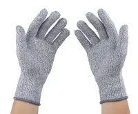 Захисні рукавички, стійкі до порізів Cut Resistant Gloves, надміцні рукавички з захистом від порізів і проколів, рукавички для захисту рук сірі