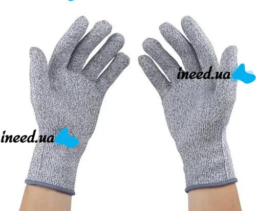 Захисні рукавички, стійкі до порізів Cut Resistant Gloves, надміцні рукавички з захистом від порізів і проколів, рукавички для захисту рук сірі