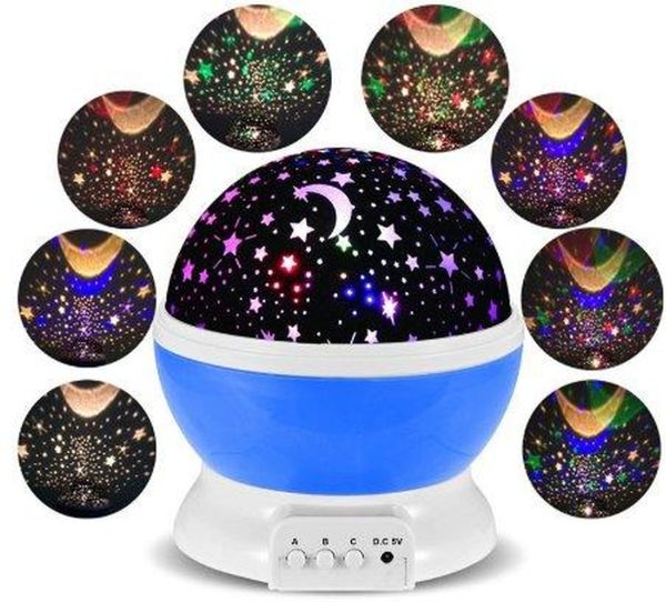 Rotating Night Light Projector Starry Sky 3D Star Master Dream QDP01 Round