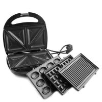 Sandwich maker sandwich maker multi-baker 4 in 1 Domotec MS-7704 1000W 4in1 grey grill, waffle iron, hazel 1000W