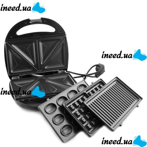 Sandwich maker sandwich maker multi-baker 4 in 1 Domotec MS-7704 1000W 4in1 grey grill, waffle iron, hazel 1000W