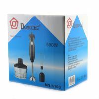 Погружной ручной блендер DOMOTEC MS-5103 Black 500W 3 в 1 универсальный черный Домотек, электрический венчик, измельчитель с чашей