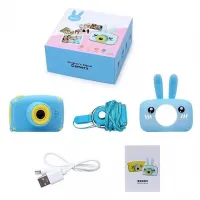 Детский аккумуляторный фотоаппарат DVR Baby Camera XL-500R зайчик, Детская цифровая камера 7688 600mAh, Цифровой фотоаппарат для детей Голубой