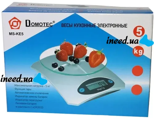 Кухонные электронные весы Domotec MS-KE5 от 1г до 5 кг Air Glass стеклянные до 5кг Домотек с LCD-дисплеем и автоматическим выключением Серые