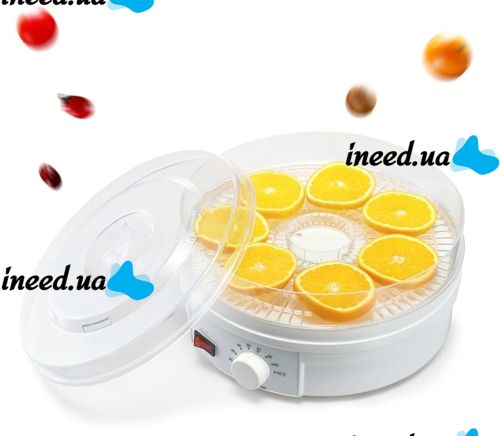 Электрическая сушилка для овощей, фруктов и мяса Royals Berg RB-959 800W White Белая на 5 отсеков, Дегидратор, Электросушилка с терморегулятором