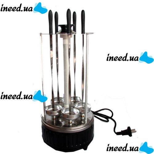 Вертикальная шашлычница электрическая BBQ WX-8601 1000W на 5 шампуров Black электрошашлычница черная
