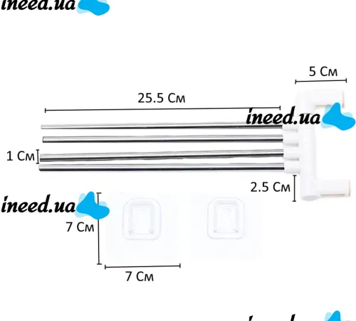 Универсальный настенный полотенцесушитель держатель для ванной 4-Bar Towel Rack на 4 полотенца, Вешалка органайзер для полотенец 4 держателя Белый