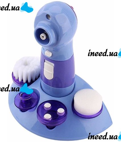 Масажер для механічного чищення обличчя Power Perfect pore ZA-11 4 насадки, апарат для вакуумного очищення обличчя очищувач пір PL-1026 Фіолетовий