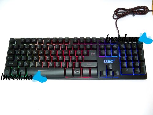 USB проводная компьютерная клавиатура UKC ZYG-800 с подсветкой
