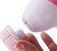 Электрический женский массажер для лица 5 в 1 Multifunction Face Cleaner AE-8782C 5 насадок, Массажная щетка со сменными насадками на батарейках