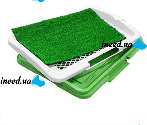 Трехуровневый туалет для собак Puppy Potty Pad 872, Открытый лоток с имитацией травы для животных 47х34х6 см